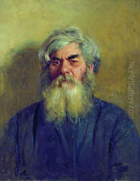 Peasant with an evil eye. Portrait of I. F. Radov, the artist's godfather Oil Painting by Ilya Efimovich Efimovich Repin