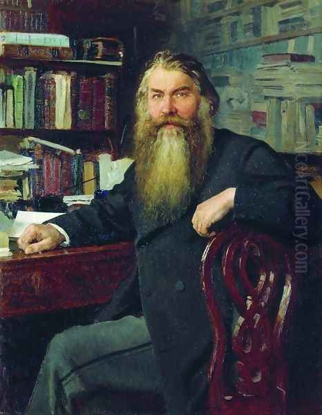 Portrait of the historian and archaeologist Ivan Egorovich Zabelin Oil Painting by Ilya Efimovich Efimovich Repin