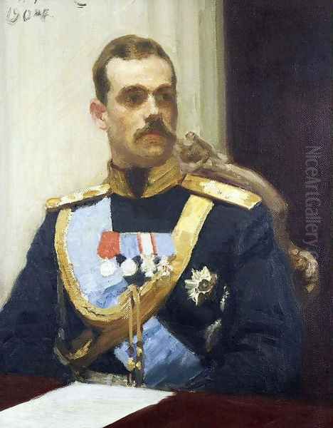 Portrait of member of State Council Grand Prince Mikhail Aleksandrovich Romanov Oil Painting by Ilya Efimovich Efimovich Repin