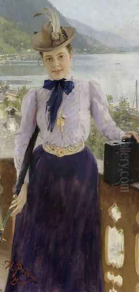 Natalia Nordmannin muotokuva Oil Painting by Ilya Efimovich Efimovich Repin