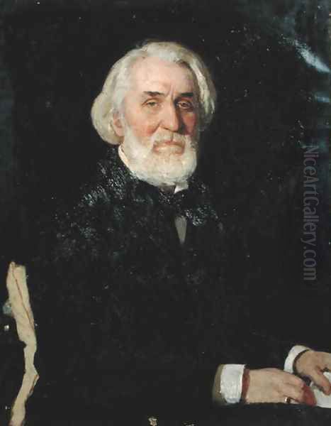 Portrait of Ivan S. Turgenev (1818-83), 1879 Oil Painting by Ilya Efimovich Efimovich Repin