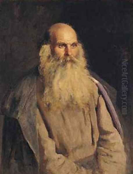 Study of an Old Man Oil Painting by Ilya Efimovich Efimovich Repin