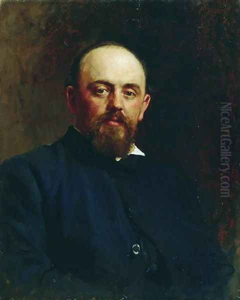 Portrait of railroad tycoon and patron of the arts Savva Ivanovich Mamontov 2 Oil Painting by Ilya Efimovich Efimovich Repin