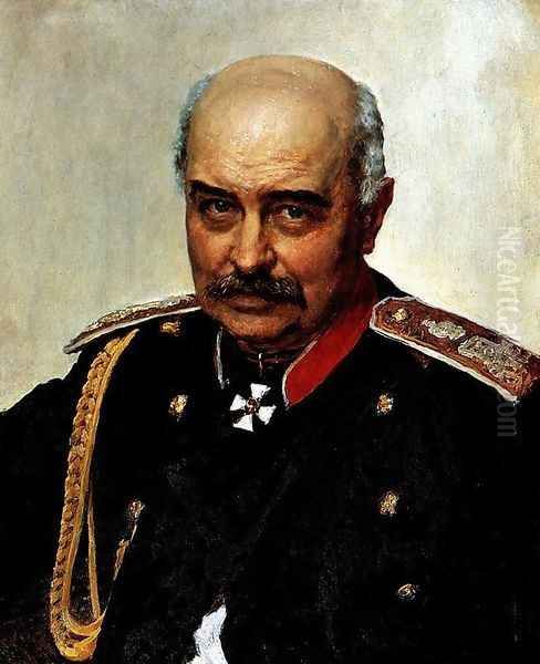 Portrait of general and statesman Mikhail Ivanovich Dragomirov Oil Painting by Ilya Efimovich Efimovich Repin