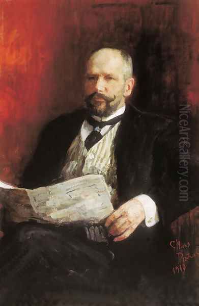 Portrait of Prime Minister Pyotr Arkadyevich Stolypin Oil Painting by Ilya Efimovich Efimovich Repin