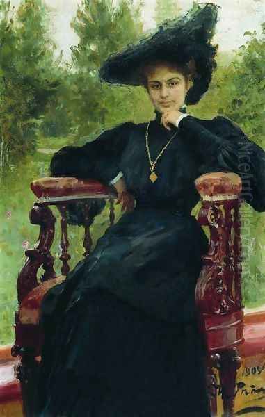 Portrait of actress Maria Fyodorovna Andreyeva Oil Painting by Ilya Efimovich Efimovich Repin