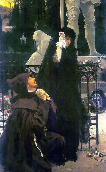 Stone Guest. Don Juan and Donna Anna. Oil on canvas Oil Painting by Ilya Efimovich Efimovich Repin