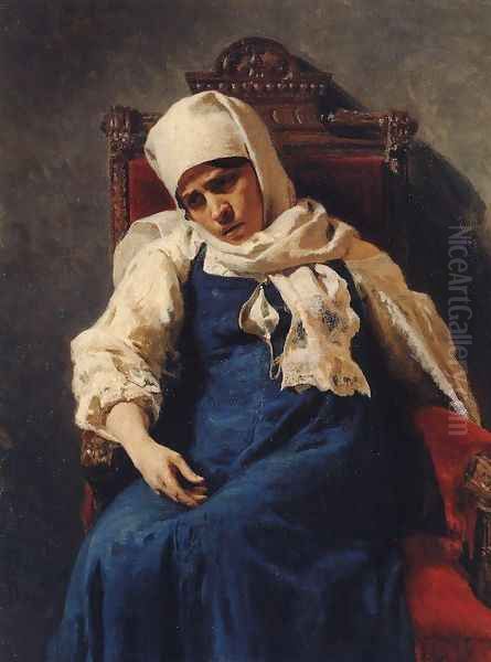 Portrait of actress Pelageya Antipevna Strepetova in the role of Elizabeth Oil Painting by Ilya Efimovich Efimovich Repin