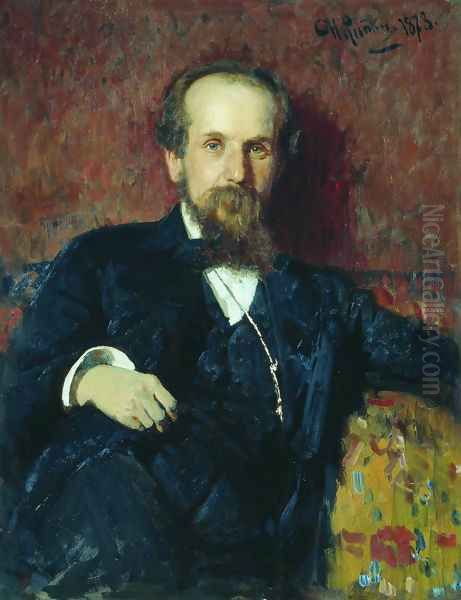 Portrait of the painter Pavel Petrovich Chistyakov Oil Painting by Ilya Efimovich Efimovich Repin