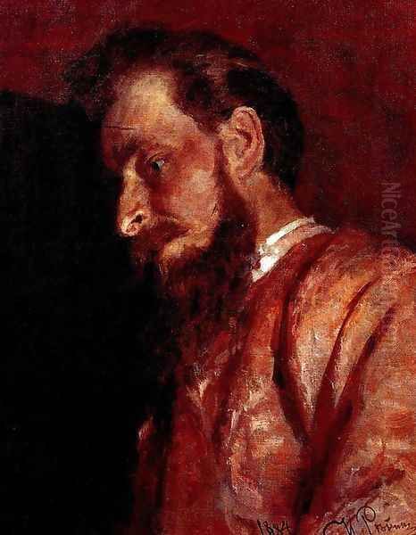 Portrait of painter Vladimir Karlovich Menk Oil Painting by Ilya Efimovich Efimovich Repin