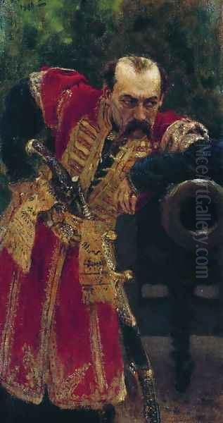 Zaporozhian colonel Oil Painting by Ilya Efimovich Efimovich Repin