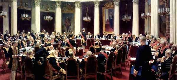 Formal Session of the State Council on May 7, 1901, in honour of the 100th Anniversary of Its Founding Oil Painting by Ilya Efimovich Efimovich Repin