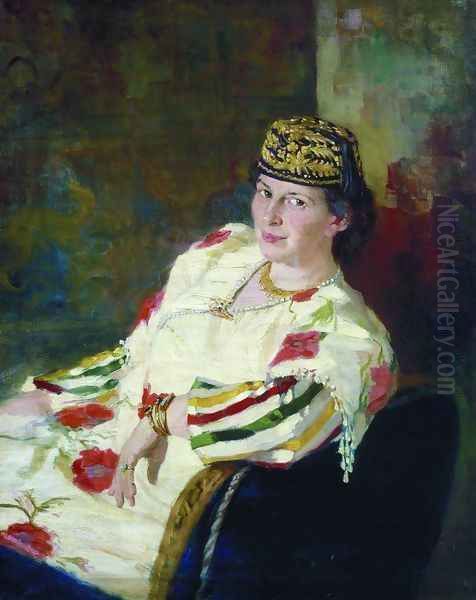 Portrait of patroness and countess Mara Konstantinovna Oliv Oil Painting by Ilya Efimovich Efimovich Repin