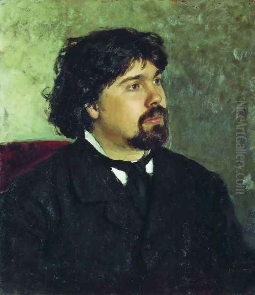 Portrait of the painter Vasily Ivanovich Surikov Oil Painting by Ilya Efimovich Efimovich Repin