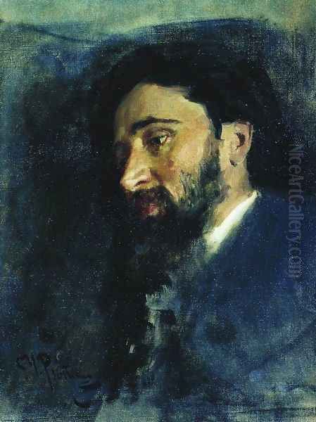 Portrait of writer Vsevolod Mikhailovich Garshin Oil Painting by Ilya Efimovich Efimovich Repin