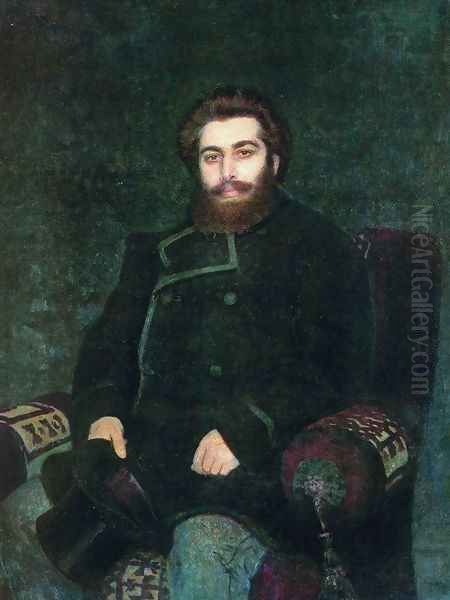 Portrait of painter Arkhip Ivanovich Kuindzhi Oil Painting by Ilya Efimovich Efimovich Repin