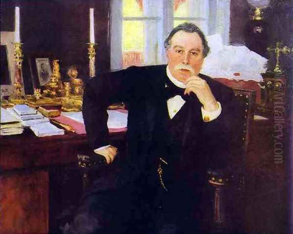 Portrait of Minister of the Interior Vyacheslav Konstantinovich von Pleve Oil Painting by Ilya Efimovich Efimovich Repin