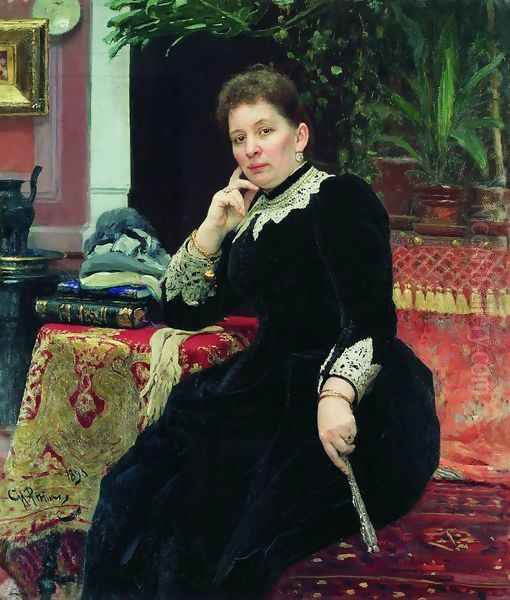 Portrait of the philanthropist Olga Sergeyevna Aleksandrova-Heinz Oil Painting by Ilya Efimovich Efimovich Repin