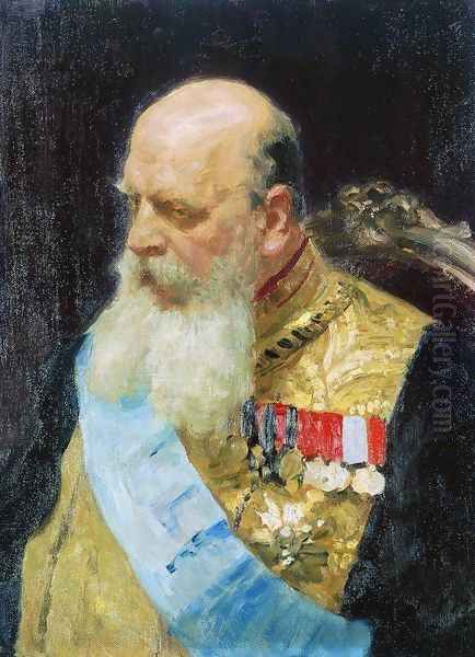 Portrait of member of State Council Count Dmitri Martinovich Solsky Oil Painting by Ilya Efimovich Efimovich Repin