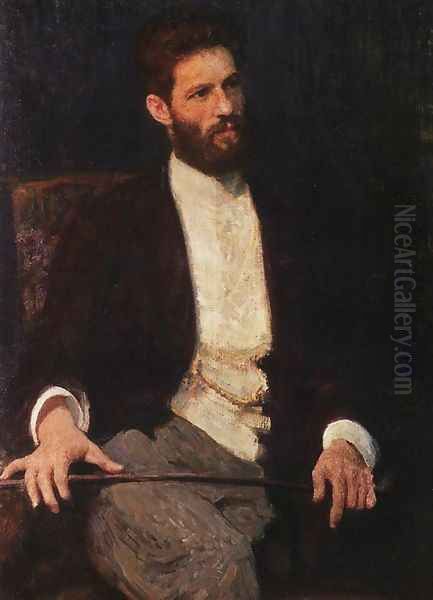 Portrait of sculptor Mark Matveevich Antokolski Oil Painting by Ilya Efimovich Efimovich Repin