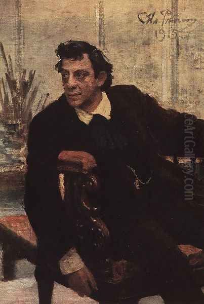 Portrait of actor Pavel Vasilyevich Samoylov Oil Painting by Ilya Efimovich Efimovich Repin