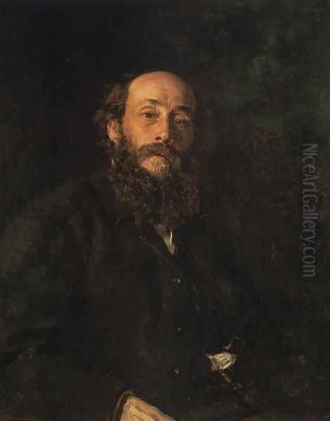 Portrait of painter Nikolai Nikolayevich Ghe Oil Painting by Ilya Efimovich Efimovich Repin