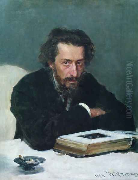 Portrait of composer and journalist Pavel Ivanovich Blaramberg Oil Painting by Ilya Efimovich Efimovich Repin