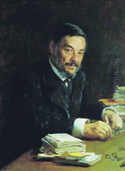 Portrait of Ivan Mikhaylovich Sechenov, Russian physiologist Oil Painting by Ilya Efimovich Efimovich Repin