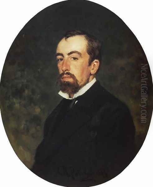 Portrait of painter Vasily Dmitrievich Polenov Oil Painting by Ilya Efimovich Efimovich Repin