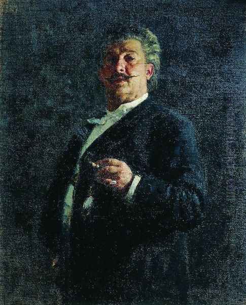 Portrait of painter and sculptor Mikhail Osipovich Mikeshin Oil Painting by Ilya Efimovich Efimovich Repin