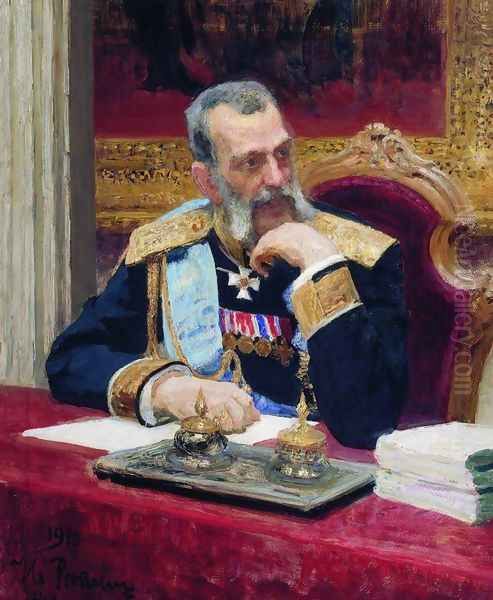 Portrait of Grand Prince Vladimir Aleksandrovich Romanov Oil Painting by Ilya Efimovich Efimovich Repin