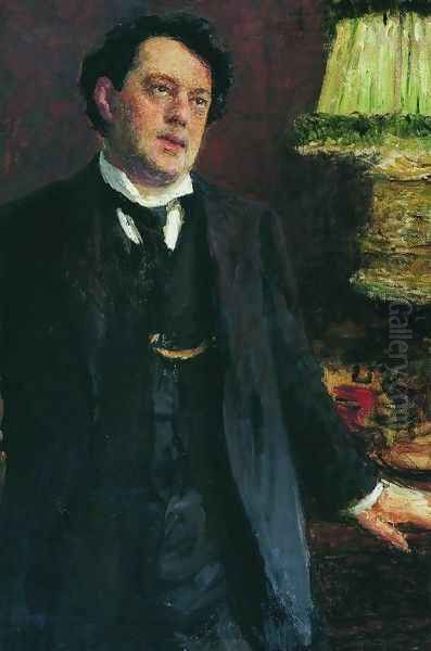 Portrait of lawyer Oskar Osipovich Grusenberg Oil Painting by Ilya Efimovich Efimovich Repin