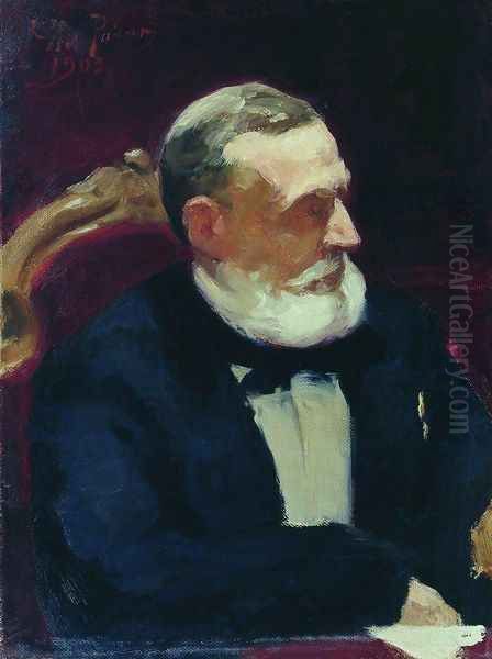 Portrait of member of State Council Ivan Ivanovich Shamshin Oil Painting by Ilya Efimovich Efimovich Repin