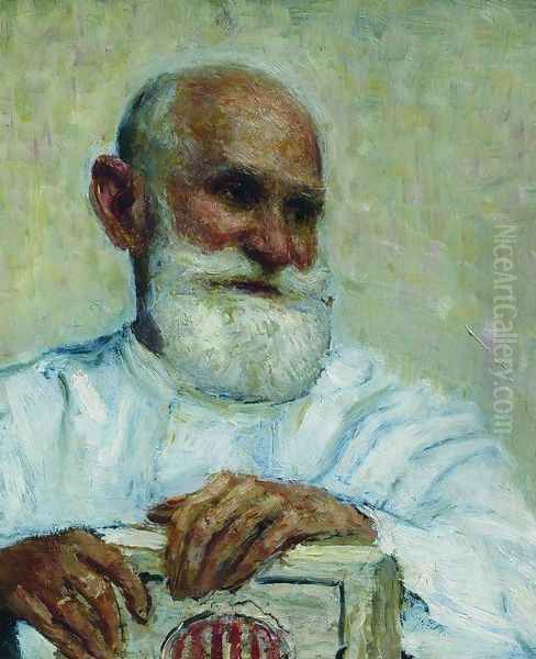 Portrait of the physiologist Ivan Petrovich Pavlov Oil Painting by Ilya Efimovich Efimovich Repin