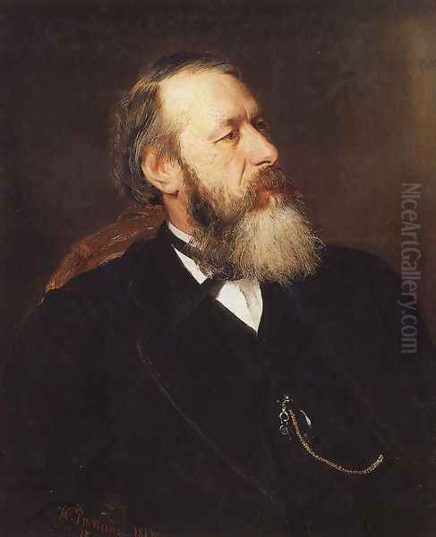 Portrait of Vladimir Vasilievich Stasov, Russian art historian and music critic Oil Painting by Ilya Efimovich Efimovich Repin