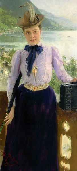 Portrait of writer Natalia Borisovna Nordman-Severova Oil Painting by Ilya Efimovich Efimovich Repin