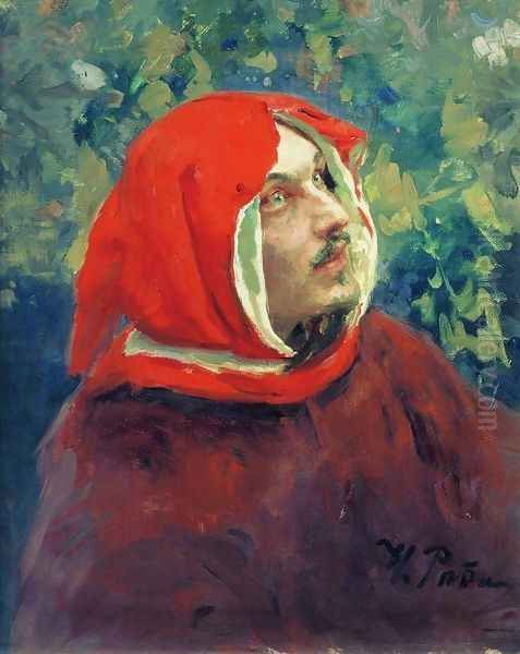 Portrait of Dante. Study Oil Painting by Ilya Efimovich Efimovich Repin