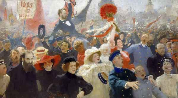 Demonstration on October 17, 1905 Oil Painting by Ilya Efimovich Efimovich Repin