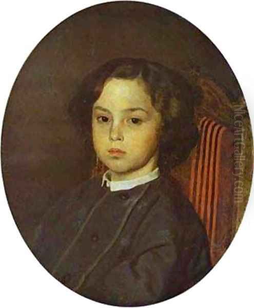 Portrait Of A Boy 1867 Oil Painting by Ilya Efimovich Efimovich Repin