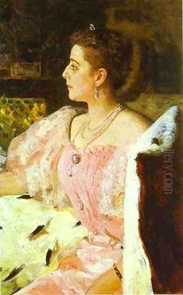 Portrait Of Countess Natalia Golovina 1896 Oil Painting by Ilya Efimovich Efimovich Repin