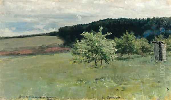 Apple Orchard in Spring Oil Painting by Ilya Efimovich Efimovich Repin