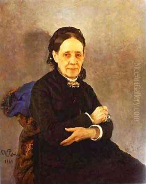 Portrait Of Nadezhda Stasova 1884 Oil Painting by Ilya Efimovich Efimovich Repin