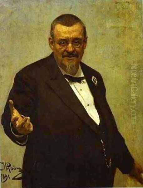 Portrait Of The Lawyer Vladimir Spasovitch 1891 Oil Painting by Ilya Efimovich Efimovich Repin