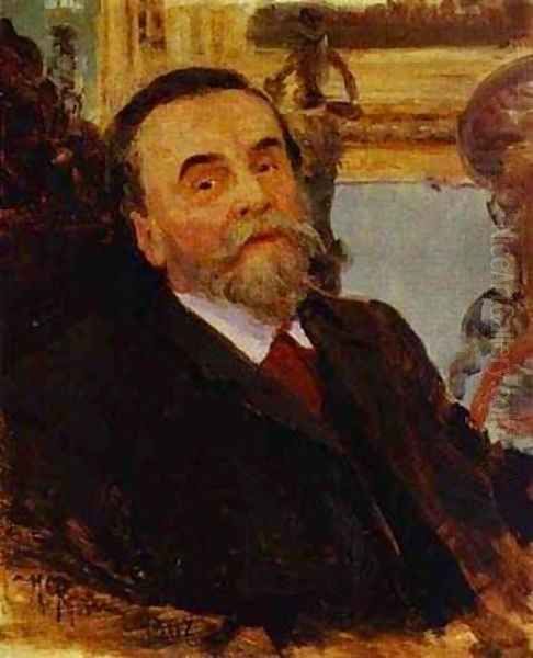 Portrait Of Ivan Zvetkov 1907 Oil Painting by Ilya Efimovich Efimovich Repin