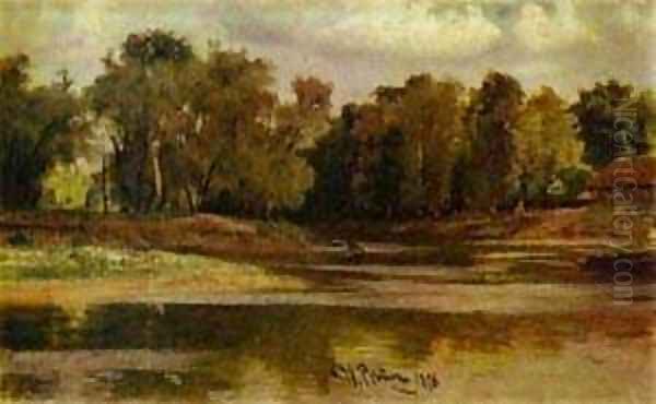 River Bank 1876 Oil Painting by Ilya Efimovich Efimovich Repin