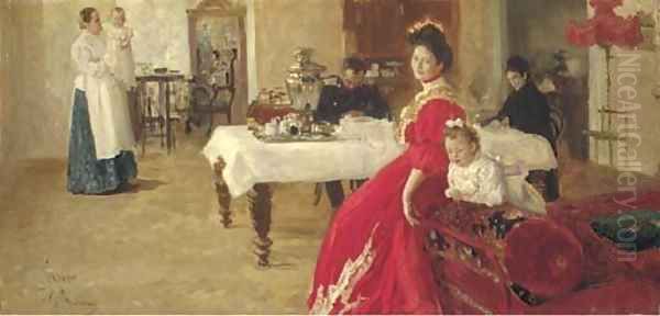 Study of a family portrait Oil Painting by Ilya Efimovich Efimovich Repin