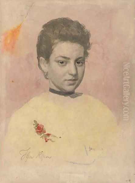 Portrait of Vera Shevtsova Oil Painting by Ilya Efimovich Efimovich Repin