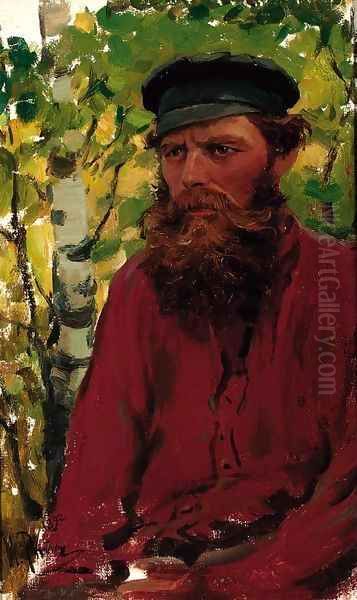 Portrait of a Russian Peasant Oil Painting by Ilya Efimovich Efimovich Repin