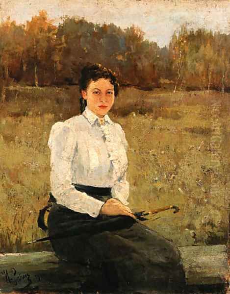 Portrait of N. Repina Oil Painting by Ilya Efimovich Efimovich Repin