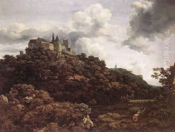 Bentheim Castle 1653 Oil Painting by Jacob Van Ruisdael